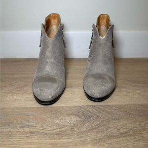 Rag & Bone Margot Light Gray Suede Ankle Booties